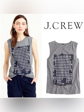 J. CREW Graphic Dot Tank Top